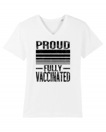 Proud Fully Vaccinated  Tricou mânecă scurtă guler V Bărbat Presenter