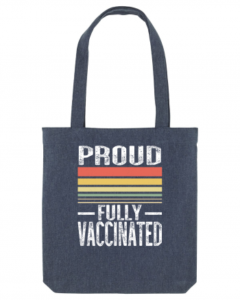 Proud Fully Vaccinated Sunset Midnight Blue