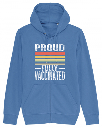 Proud Fully Vaccinated Sunset Bright Blue
