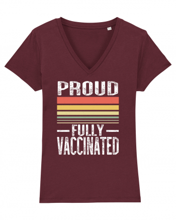 Proud Fully Vaccinated Sunset Burgundy