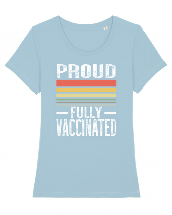 Proud Fully Vaccinated Sunset Sky Blue
