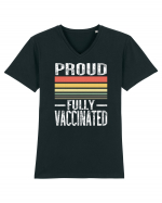 Proud Fully Vaccinated Sunset Tricou mânecă scurtă guler V Bărbat Presenter