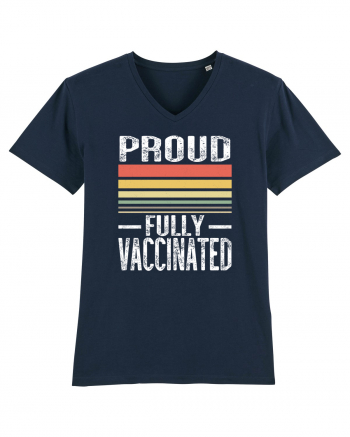 Proud Fully Vaccinated Sunset French Navy