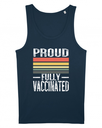 Proud Fully Vaccinated Sunset Navy