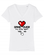 Game Over - YES or NO Tricou mânecă scurtă guler V Damă Evoker