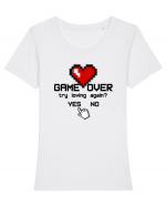 Game Over - YES or NO Tricou mânecă scurtă guler larg fitted Damă Expresser