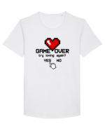 Game Over - YES or NO Tricou mânecă scurtă guler larg Bărbat Skater