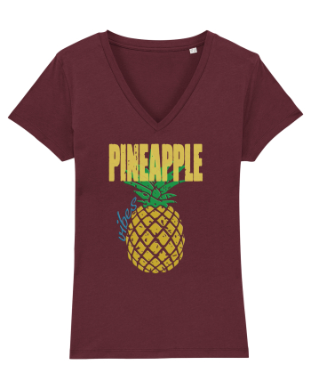 Pineapple Vibes Retro Burgundy