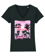 Think Pink - Flamingo Tricou mânecă scurtă guler V Damă Evoker