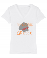 Greece Tricou mânecă scurtă guler V Damă Evoker