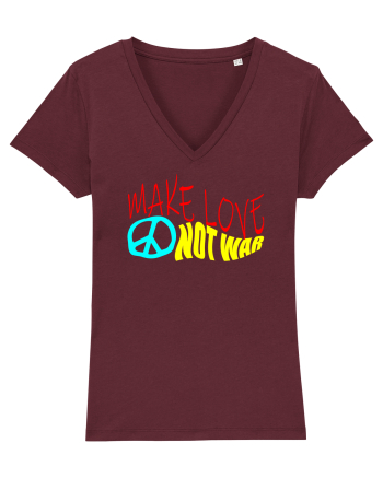 Make Love Not War Burgundy