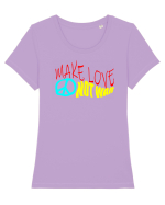 Make Love Not War Tricou mânecă scurtă guler larg fitted Damă Expresser
