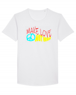 Make Love Not War Tricou mânecă scurtă guler larg Bărbat Skater