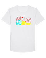 Make Love Not War Tricou mânecă scurtă guler larg Bărbat Skater