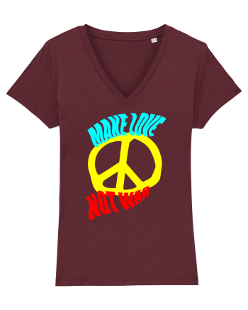 Make Love Not War Burgundy