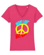 Make Love Not War Tricou mânecă scurtă guler V Damă Evoker