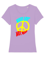 Make Love Not War Tricou mânecă scurtă guler larg fitted Damă Expresser
