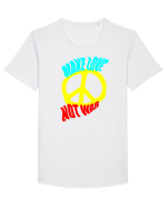 Make Love Not War Tricou mânecă scurtă guler larg Bărbat Skater
