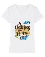 Tricou de profesor. Profesor in vacanta Tricou mânecă scurtă guler V Damă Evoker