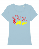 Make Love Not War 5 Tricou mânecă scurtă guler larg fitted Damă Expresser
