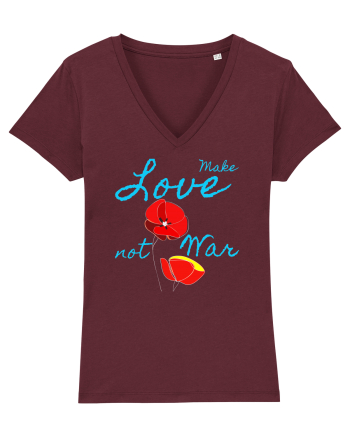 Make Love Not War 7 Burgundy