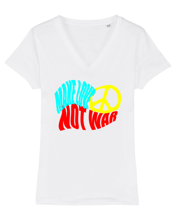 Make Love Not War 8 White