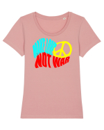Make Love Not War 8 Tricou mânecă scurtă guler larg fitted Damă Expresser