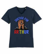 Justice For Arthur Tricou mânecă scurtă guler V Bărbat Presenter