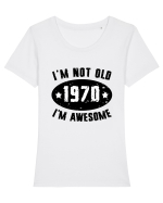I'm Not Old I'm Awesome 1970 Tricou mânecă scurtă guler larg fitted Damă Expresser