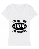 I'm Not Old I'm Awesome 1974 Tricou mânecă scurtă guler V Damă Evoker