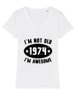 I'm Not Old I'm Awesome 1974 Tricou mânecă scurtă guler V Damă Evoker