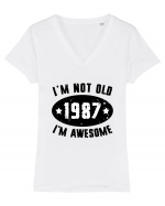 I'm Not Old I'm Awesome 1987 Tricou mânecă scurtă guler V Damă Evoker