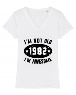 I'm Not Old I'm Awesome 1982 Tricou mânecă scurtă guler V Damă Evoker