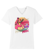 Adios School Hello Pool Teacher Student Life Sunset  Summer Tee Tricou mânecă scurtă guler V Bărbat Presenter