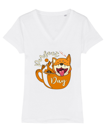 Ziua Perfecta Cafea Drumetie Catelul Shiba Inu White
