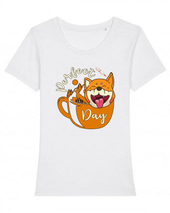 Ziua Perfecta Cafea Drumetie Catelul Shiba Inu White