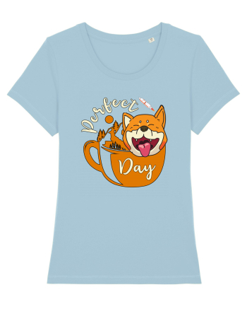 Ziua Perfecta Cafea Drumetie Catelul Shiba Inu Sky Blue