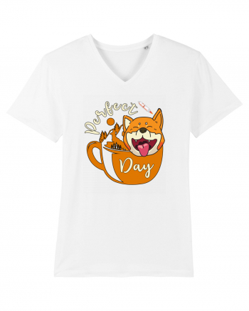 Ziua Perfecta Cafea Drumetie Catelul Shiba Inu White