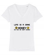 Life Is a Game - Money Tricou mânecă scurtă guler V Damă Evoker