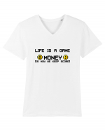 Life Is a Game - Money Tricou mânecă scurtă guler V Bărbat Presenter