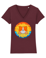 Tricou dragut de vara pentru iubitorii de animale Tricou mânecă scurtă guler V Damă Evoker