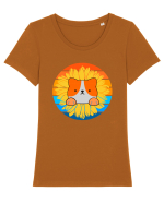 Tricou dragut de vara pentru iubitorii de animale Tricou mânecă scurtă guler larg fitted Damă Expresser