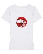 Japan Tricou mânecă scurtă guler larg fitted Damă Expresser