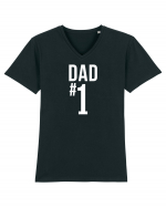 Number 1 Dad Tricou mânecă scurtă guler V Bărbat Presenter