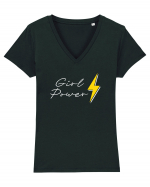 Girl Power Tricou mânecă scurtă guler V Damă Evoker
