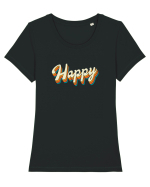 Happy Tricou mânecă scurtă guler larg fitted Damă Expresser