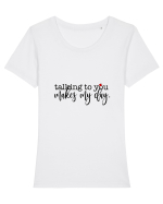Talking To You Tricou mânecă scurtă guler larg fitted Damă Expresser