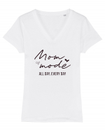 Mom mode Tricou mânecă scurtă guler V Damă Evoker