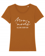 Mom mode Tricou mânecă scurtă guler larg fitted Damă Expresser