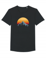 Vintage Sunset Tricou mânecă scurtă guler larg Bărbat Skater